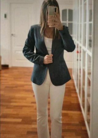 Americana Zara azul grisácea nueva