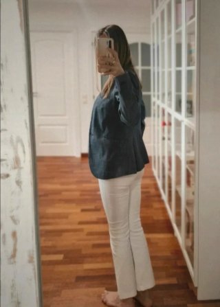 Americana Zara azul grisácea nueva