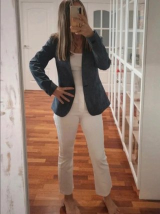 Americana Zara azul grisácea nueva