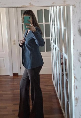 Americana Zara azul grisácea nueva