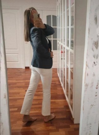 Americana Zara azul grisácea nueva