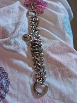 Pulsera Ciclón Plata con Abalorios