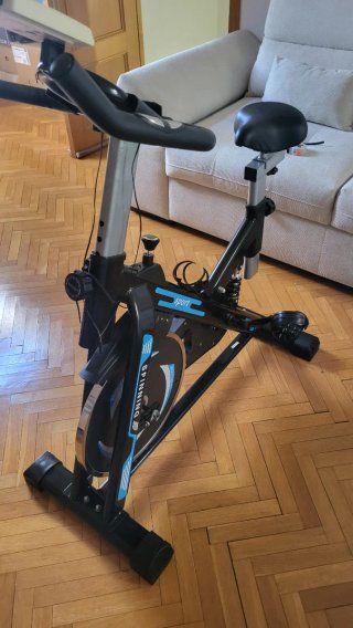 Bicicleta Estática Spinning Negra/Azul