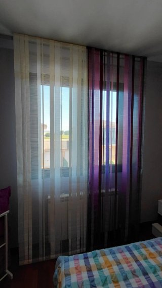 Paneles Japoneses organza Morado y Blanco