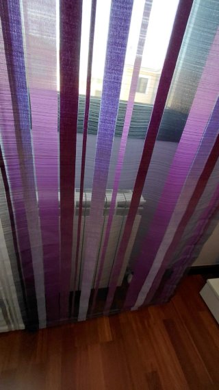 Paneles Japoneses organza Morado y Blanco