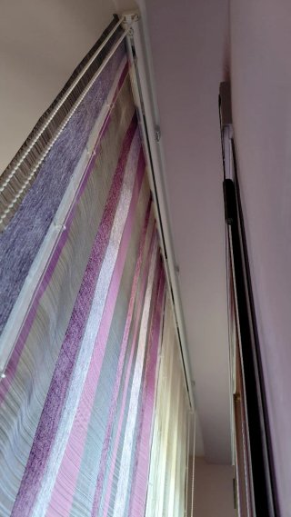 Paneles Japoneses organza Morado y Blanco