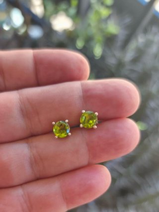 Pendientes Plata y Olivino