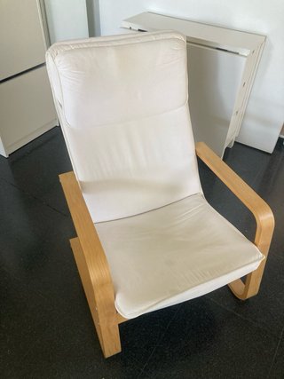 Mecedora Ikea Beige Tela y Madera