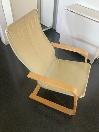 Mecedora Ikea Beige Tela y Madera