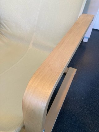Mecedora Ikea Beige Tela y Madera