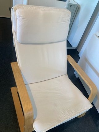 Mecedora Ikea Beige Tela y Madera