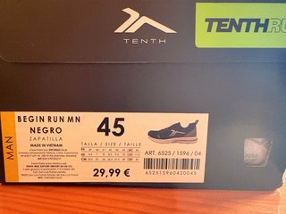 Zapatillas TENTH RUN Negras y Blancas