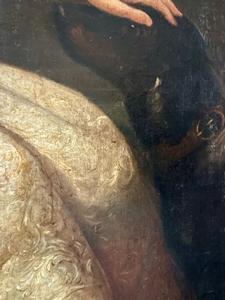 Cuadro antiguo siglo XIX con marco de época