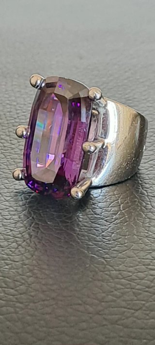 Anello Swarovski Argento Cristallo Viola