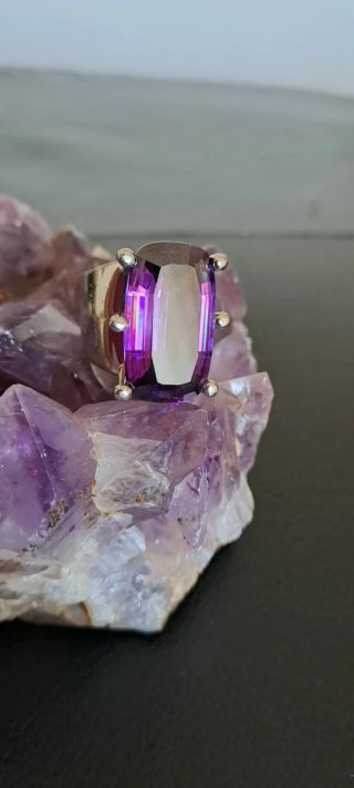 Anello Swarovski Argento Cristallo Viola
