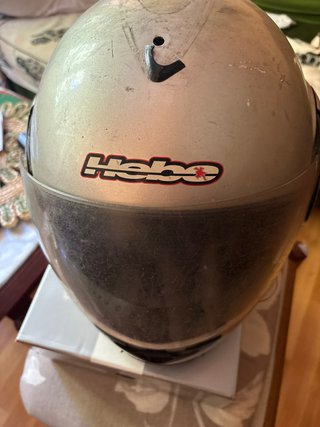 Casco de moto Hebo plateado