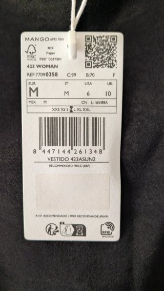 Vestido Mango Negro Elegante