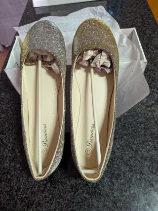Bailarinas mujer talla 41 doradas y plateadas