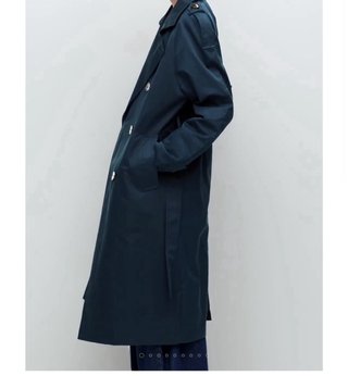Pull&Bear Gabardina Azul Marino