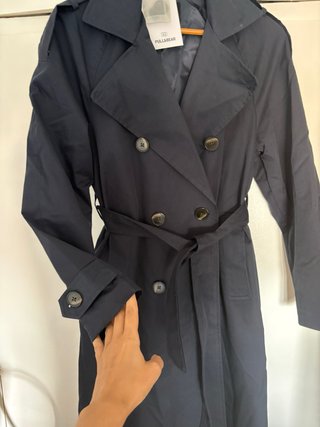 Pull&Bear Gabardina Azul Marino
