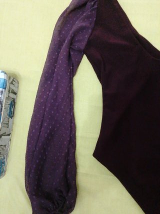 Body fiesta manga abullonada morado
