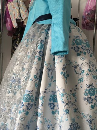 Traje de Fallera Adulta Azul y Blanco
