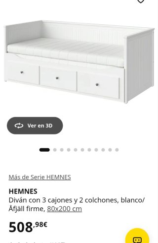 Diván/Cama Nido Hemnes IKEA cama y colchón incluid