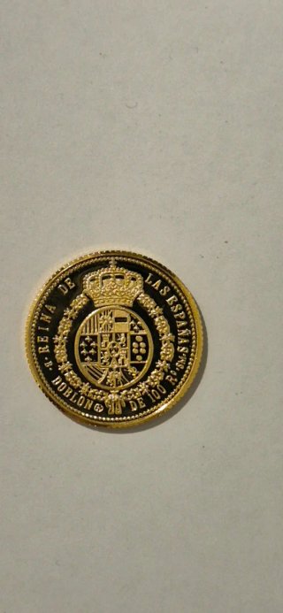 Moneda Isabel II 1850,Oro 24K
