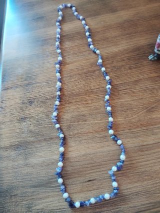 Collar Amatista y Perlas Agua