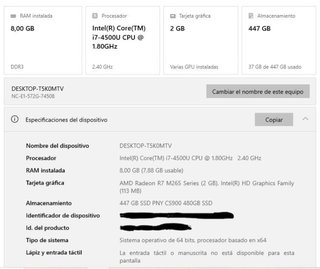Acer Aspire E1 Intel i7 8Gb RAM 480Gb SSD