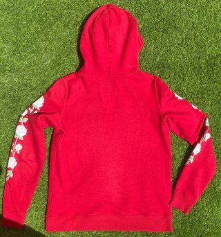 Sudadera Hollister Roja con Flores en las mangas