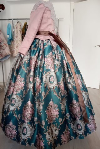 Traje de Fallera Adulta Rosa y Verde