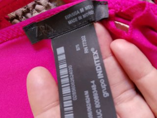 Bikini Zara rosa volantes talla L