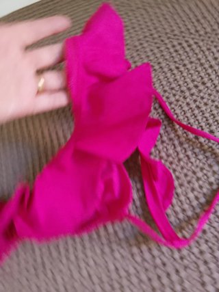 Bikini Zara rosa volantes talla L