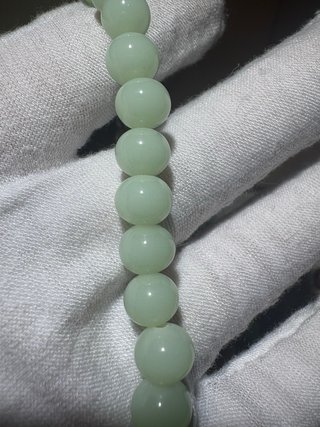 Collar bolas lisas verde menta antiguo