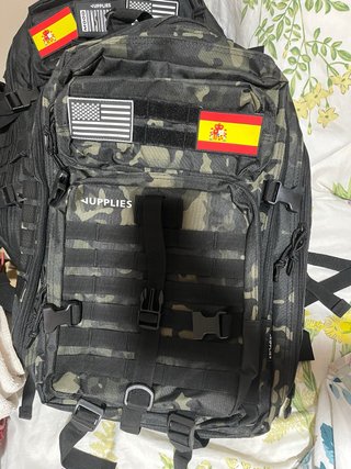 Mochila Táctica Negra y Verde Militar