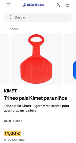 Trineo Pala Kinet Decathlon Rojo