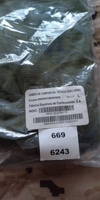 Camisa Técnica Militar Verde Talla L