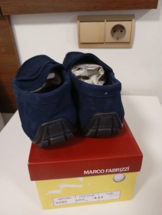 Mocasines ante azul Marco Fabbrizi Talla 40