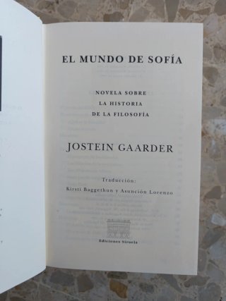 El mundo de Sofía novela sobre la historia de l...