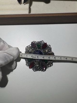Broche Vintage Filigrana Piedras Colores