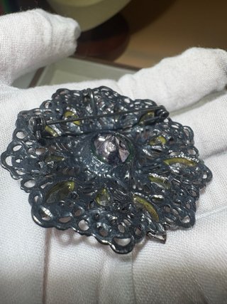 Broche Vintage Filigrana Piedras Colores