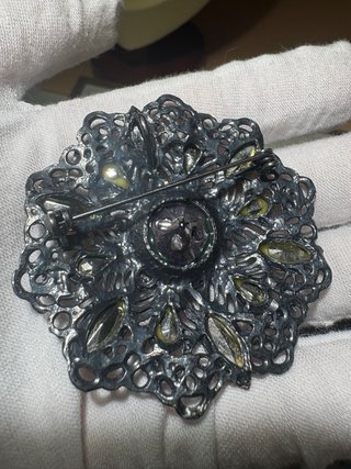 Broche Vintage Filigrana Piedras Colores