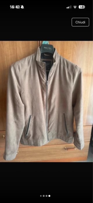 Giubbetto uomo effetto alcantara beige tg S