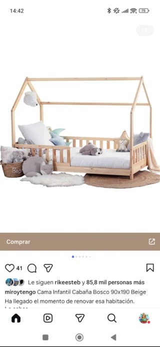 Cama infantil de madera
