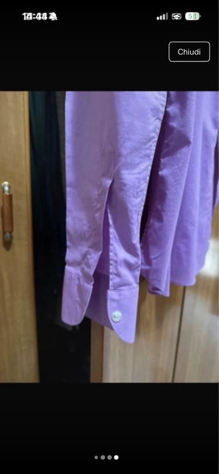 Camicia lilla slim fit taglia 38