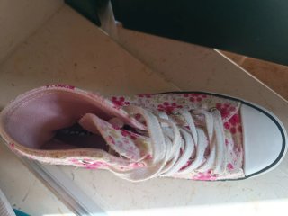 Converse ricamate fiori bambina n.34