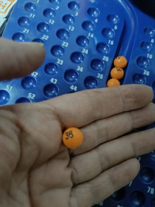 Antiguo Bingo Loto Tombola con Bolas y Marcadores