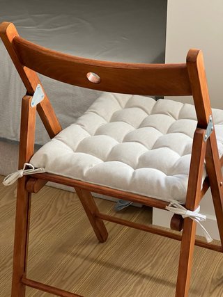 Silla plegable madera con cojín nuevo
