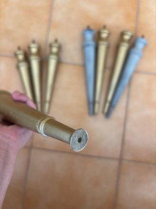 Pack 8 Patas Madera Torneada Doradas y Azules